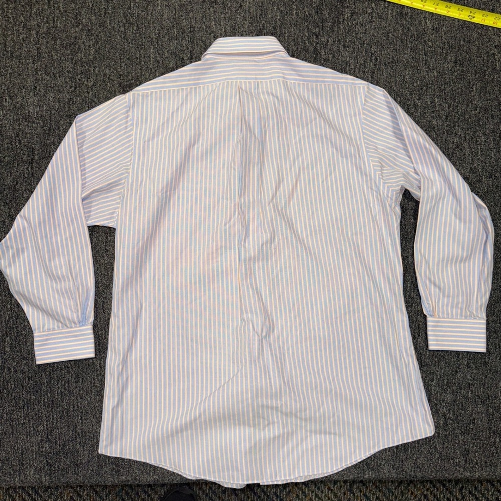 Brooks Brothers 1818 Regent Non-Iron Dress Shirt Blue Stripe 16.5 - Picture 3 of 10